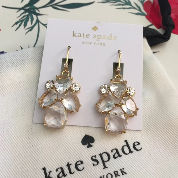 kate spade Jewelry - Kate Spade Make Me Blush Crystal Earrings Gold